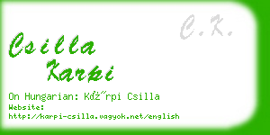 csilla karpi business card